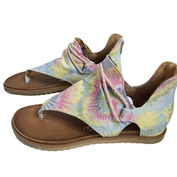 NEW Very G Dusk Tie Dye Pastel Zip Sandals Size 9 - Picture 8 of 11
